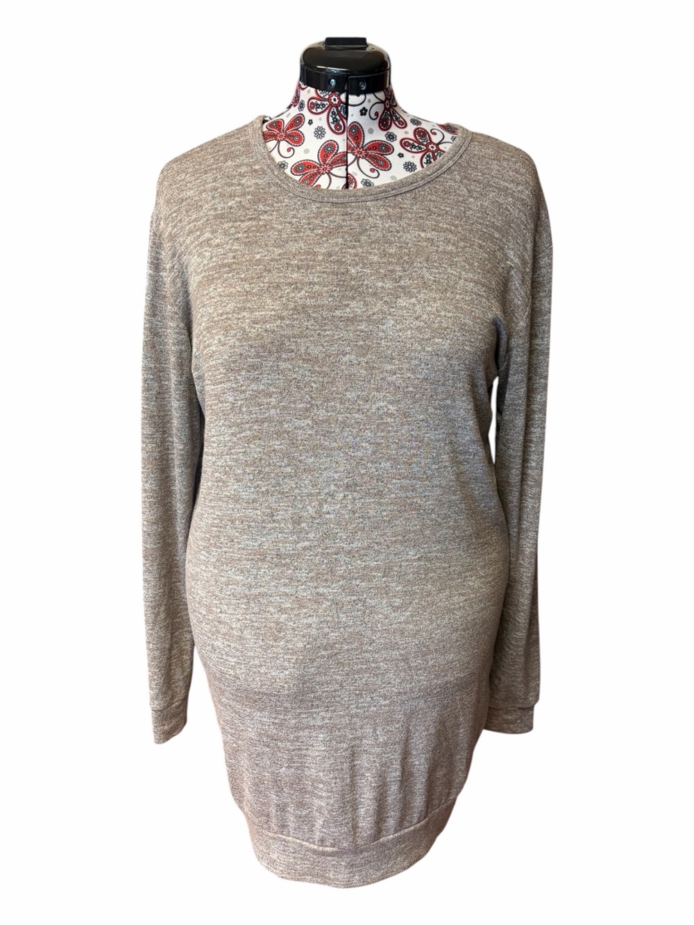 Aritzia Wilfred Free Gail Dress Heather Grey Long Sleeve Mini Jersey Knit M